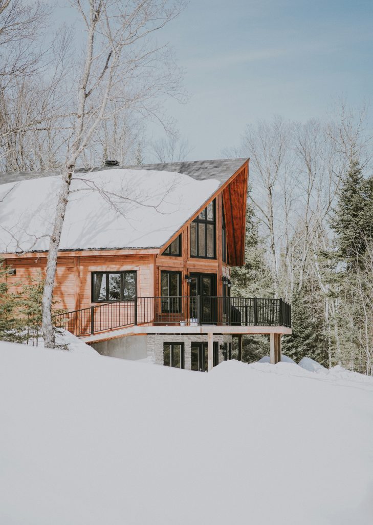 house with snow